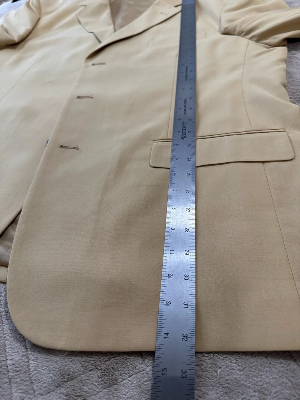 Men's Cream-Tan Single-Breasted Blazer - Classic Tailored Sport Coat